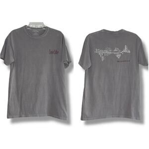 Coastal Cotton gray life uninhibited houndstooth fish skeleton T-shirt medium